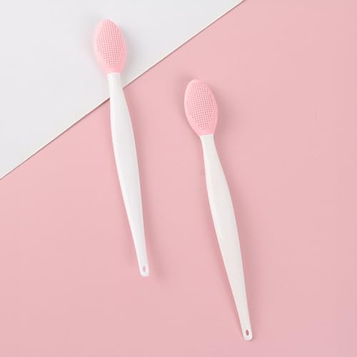 Double-Sided Silicone Facial Cleansing Brush – Exfoliating Blackhead Remover Tool for Deep Pore Cleaning and Gentle Skin Massage(Pink) - color: Pink