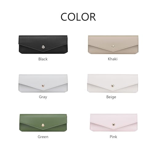 Small Pencil Pouch Simple Faux Leather Pencil Case for Work and Office (Green) - color: Green