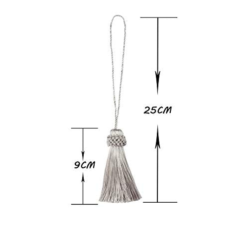 8PCS Tassel Key Colorful Tassel for Cord Loop,Elegant Handmade DIY Craft Accessory Home Decoration (Silver) - color: Silver