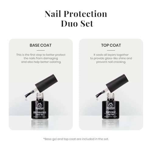 Beetles Black and White Gel Polish, 4Pcs Gel Polish Kit - color: 0-0-Black White Colors