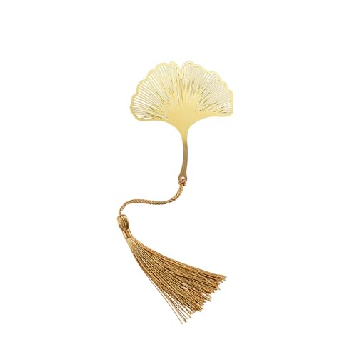 Metal Ginkgo Leaf Bookmark with Tassel - Metal Page Marker for Readers & Book Lovers, Elegant Gift for Women, Teens and Writers