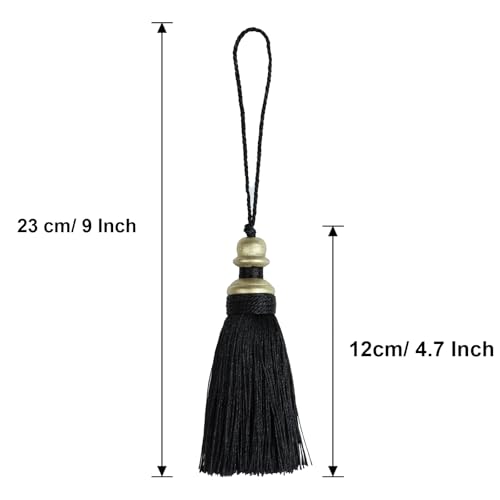 2 Pack Tassel Key Tassel with Loops for Home Decoration - color: Black, size: 2 Pack