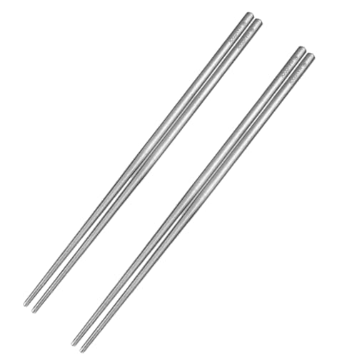 Pure Titanium Chopsticks, 2 Pairs Reusable Chopsticks (9.06 Inch) - size: 2 Pairs of Sliver Tiatium Chopsticks