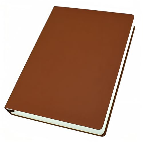 jooact Thick Sketchbook 660 Pages Notebook Soft Faux Leather Cover Journal 80GSM Paper Notepad Drawing Book Memo Writing Sketch Pad Diary Notebook - color: Brown, size: A4
