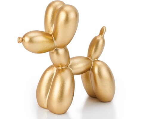 4 Inch Matte Gold Balloon Dog Sculpture - color: Gold