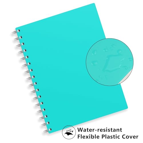 RETTACY Spiral College Ruled Notebook, 300 Pages, A5 Size (5.7" x 8.2") - color: Tiffani Blue, size: 5.7" x 8.2"