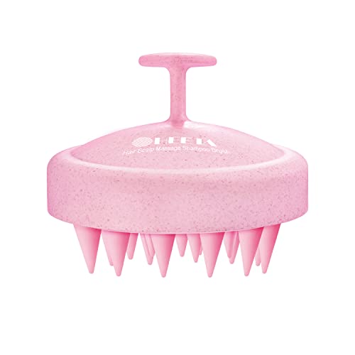 HEETA Scalp Massager Hair Growth Scrubber for Dandruff Removal Hair Care - color: New Pink