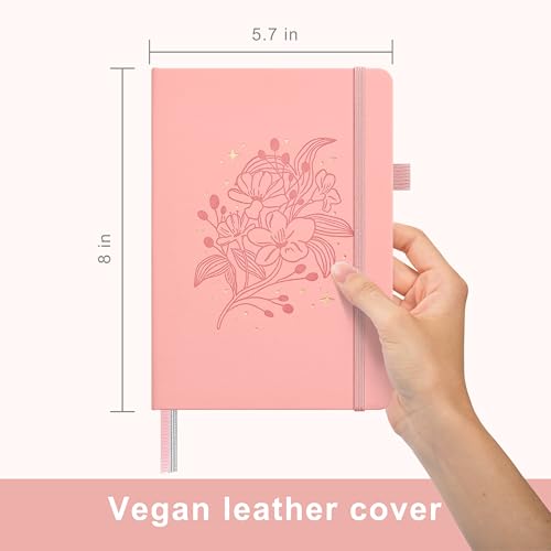 &And Per Se Lined Hardcover Notebook – A5 5.7"x8" College Ruled, 160 Pages, 100gsm Thick Paper – Aesthetic Journal for Women, Gift-Ready Planner, Everyday Writing Notebook (Blush) - color: q.Blush with Pattern, style: Lined with Pattern