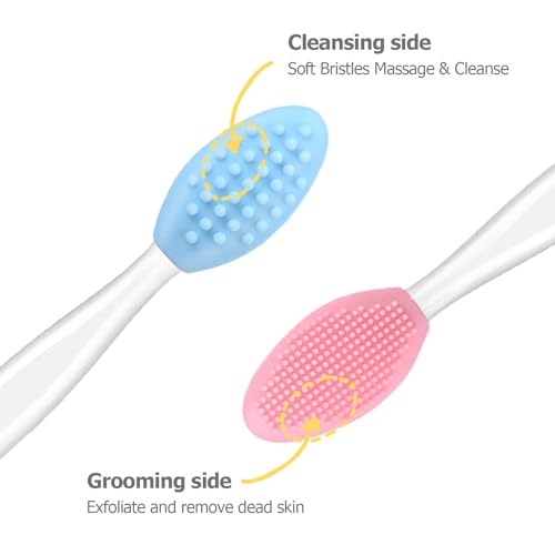 5Pcs Lip Scrubber Exfoliator,Pore Scrub Brush for Face,Nose Scrubber,Silicone Lip Pore Cleansing Brush for Exfoliating, Massageing, Blackheads Removal, Color Skin Care, DIY Masks