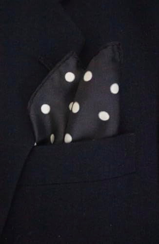 Royal Silk Polka Dot Pocket Square - 17" Handkerchief - 12mm Silk Twill - 100% Silk - color: Black