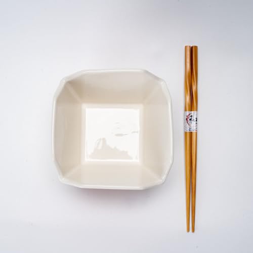 Urban Tokyo Chinese Takeout Box Style Porcelain Bowl With Chopsticks 18 fl oz Square Shape Rice Noodles Pasta To Go Box Shaped Bowl Microwave Dishwasher Safe (Phoenix & Dragon) - color: Phoenix & Dragon