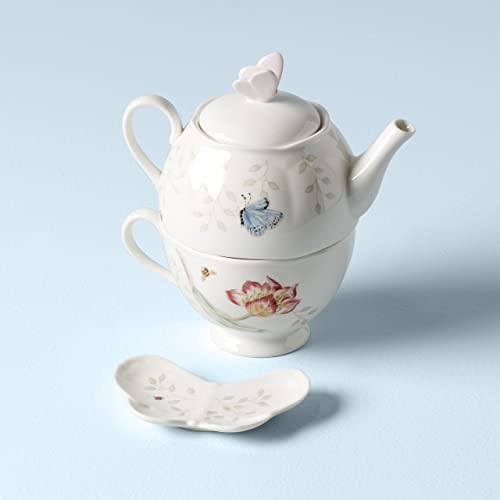 Lenox 6083927 Butterfly Meadow Teapot with Lid, White - style: Teapot with Lid, White