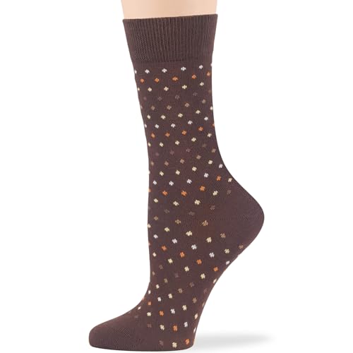 7BIGSTARS Women Cotton Crew Socks, Patterned 4 Pack, M 5-9 - L 8-12 - color: 01d - Brown Assortment (A29), size: 5-9