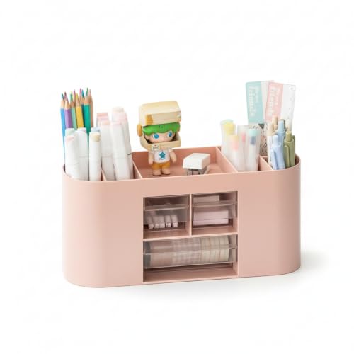Makeup Organizer with Drawers, Vanity Storage Box, Pink - color: Pink, size: C
