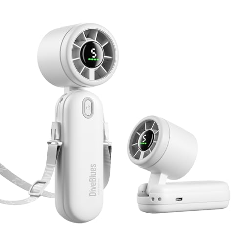 Diveblues Mini Portable Handheld Turbo Fan 27ft/s, 4000mAh Battery - color: Pearl White