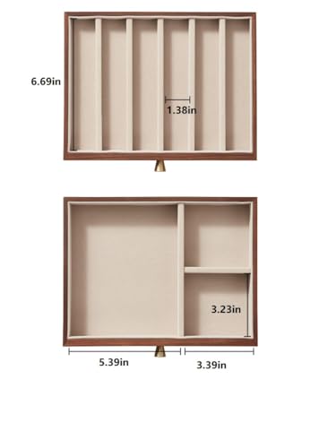 Black Walnut Wooden Women Jewelry Box with Glass Lid, 3 Layer - style: 3 Layer B