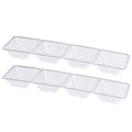 PLASTICPRO 4 Sectional Rectangle Plastic Disposable Serving Pack of 2 - color: Clear