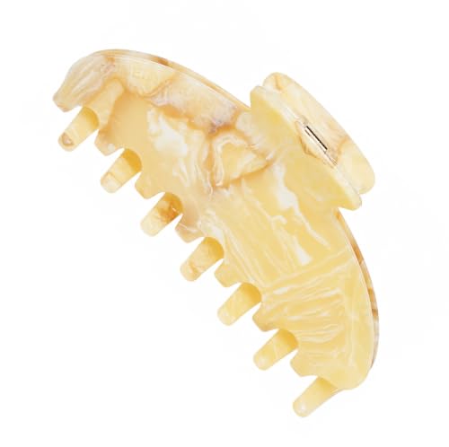Luxury Light Hair Claw Clip Premium Acetate Strong Hold 4 Inch (Yellow) - color: yellow