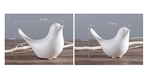 Small Animal Birds Statues Home Decor Modern Style White Decorative Ornaments for Living Room, Bedroom,Cabinets, Office Desktop (2 Pack) - color: White