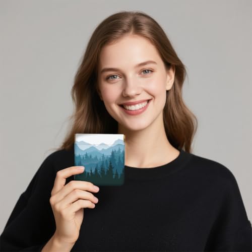 Peacoblue Simple Scenery Coin Purse,PU Leather Squeeze Pouch 4PCS - style: Simple Scenery