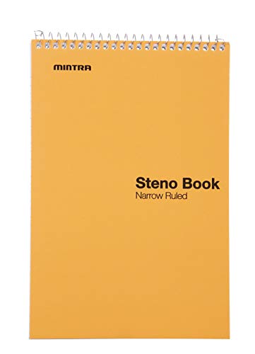 Mintra Office Steno Book - (Pastel Colors, 4 Pads/Pack, Narrow Ruled) - 6inx9in, 70 Sheets, Notebook for writing notes in school, university, college, work, office - color: Pastel Colors 4pk, size: Narrow Ruled