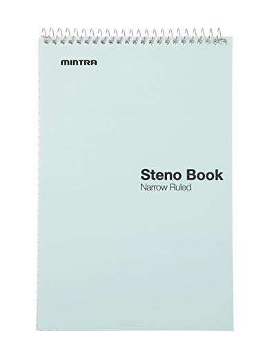 Mintra Office Steno Book - (Pastel Colors, 4 Pads/Pack, Narrow Ruled) - 6inx9in, 70 Sheets, Notebook for writing notes in school, university, college, work, office - color: Pastel Colors 4pk, size: Narrow Ruled