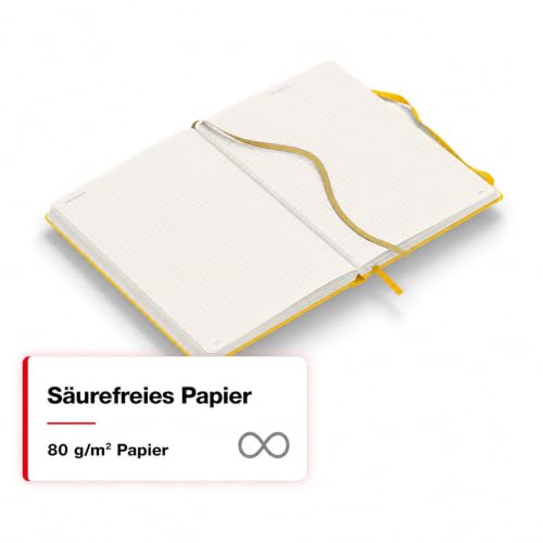 LEUCHTTURM1917 - Notebook Hardcover Medium A5-251 Numbered Pages for Writing and Journaling (Sunflower, Squared) - color: Sunflower, style: Squared