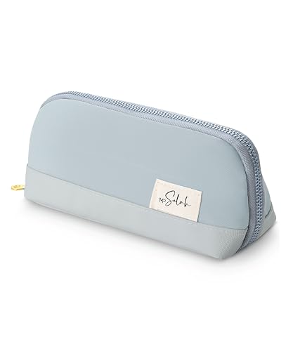 Mr. Pen- Wide-Opening Pencil Case, Triangle Design - color: Light Blue