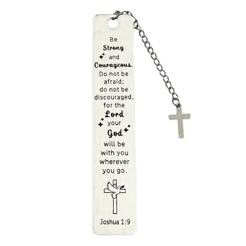 Bible Bookmarks Book Markers, Metal Christian Bookmark Gift Accessories (Joshua 1:9) - style: Joshua 1:9