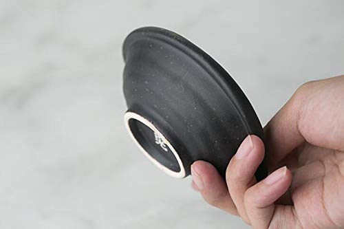 Colias Wing 3.5 Inch Retro Style Black&Beige Stylish Design Multipurpose Porcelain Side Dish Bowl Seasoning Dishes Soy Dipping Sauce Dishes-Set of 5 - color: Set-of-5-TypeB
