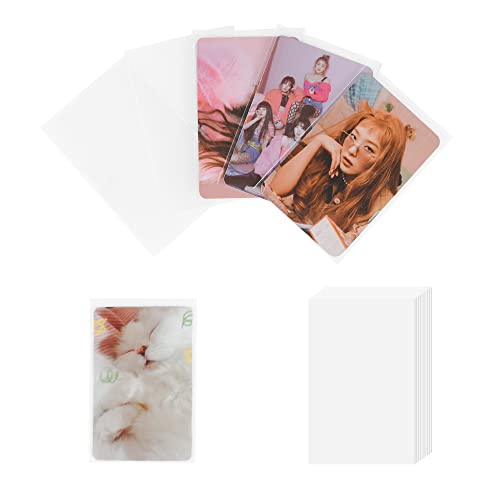 100 Pack Kpop Photocard Sleeves, 59x90mm, Unsealable - style: Unsealable