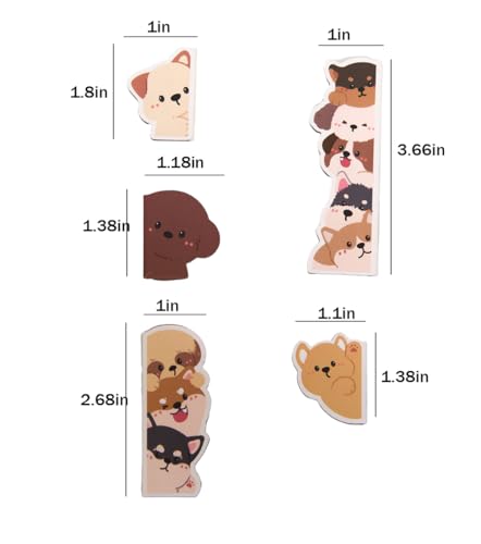 5pcs/Set Cute Magnetic Bookmark, Funny Peeping Dog Book Marker Clip for Kids, Women, Teachers, Students, Book Lovers Gifts, Printing on 2 Side (Dog) - color: Dog