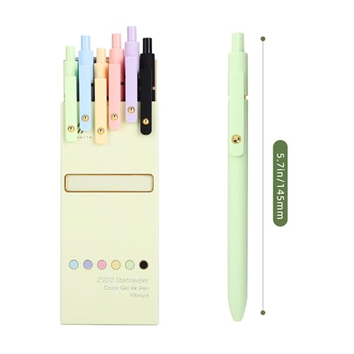 Ddaowanx Colored Gel Pens Set,0.5mm Retractable Quick Dry Colorful Ink Pens - color: 12Pcs-Aesthetic+Vintage Colors, size: 1 Count (Pack of 6)