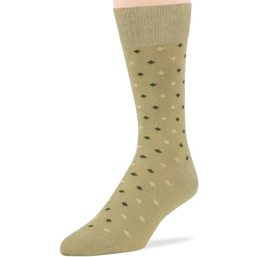 7BIGSTARS Men Cotton Patterned Crew Dress Socks 4-6 Pack, L 9-12 - color: 11a - Dotted, Khaki (Pt03)