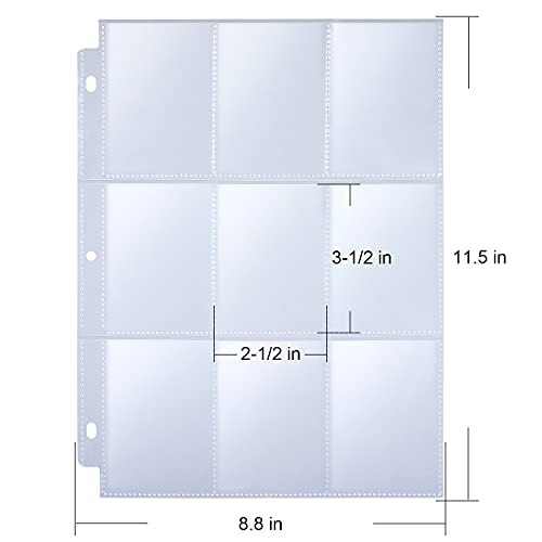 36 Pack 9 Pocket Page Protector for 3 Ring Binder, Holds 324 Cards