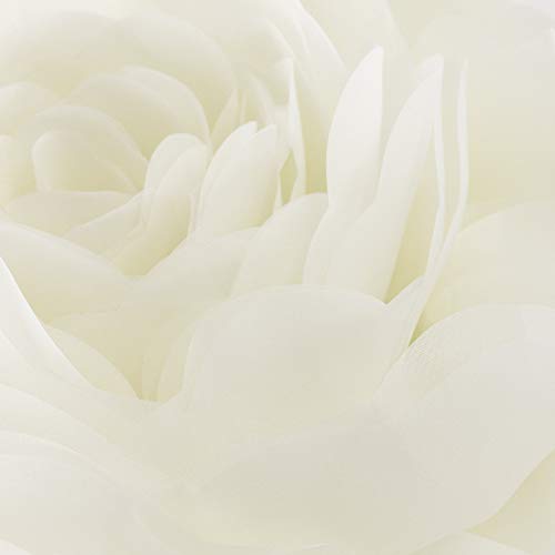JWH Handmade Flower Throw Pillow Cover, 14 Inch, Creamy White - color: Creamy White, size: 14" x 14" (Pack of 1)