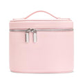 Cosmetic Case, Leather Makeup Bag, Portable Handheld Makeup Case, Detachable Compartments - color: pink, size: M(8*5.5*6in)