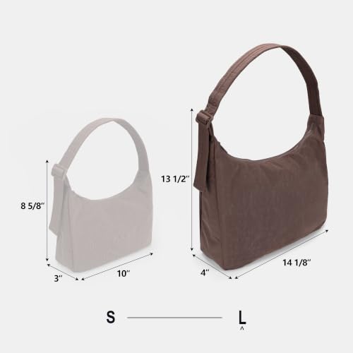 FASTFAIRY Nylon Shoulder Bag: Lightweight Adjustable Strap - color: Large-coffee, size: Large