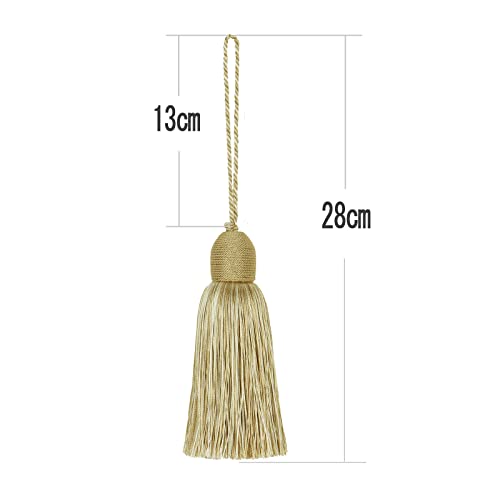 2Pcs Key Tassel with Loop DIY Handmade Craft Accessories - color: Mix Beige
