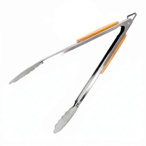 BBQ-AID Pro BBQ Tongs for Grill - 17" Professional Grade Barbecue Tongs for Cooking- Solid & Sturdy - Built with 304 Grade Stainless Steel and Acacia Wood - Heavy Duty Built to Last Kitchen essential.