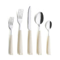 ANNOVA Silverware Set Stainless Steel Colorful Handle Tableware Kitchen Flatware Set Utensils, Includes Dinner Knives, Forks, Spoons, Salad Forks & Dessert Spoons (Cream, 20 Pieces) - color: Cream 20Pieces