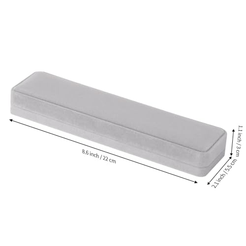 LETURE 2 Pieces Long Velvet Chain Necklace Gift Box Set, Bracelet Storage Case, Jewellry Display Box for Wedding, Engagement,Proposal, Birthday and Anniversary (Grey-2pcs) - color: Grey