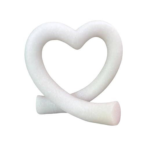 Lescafita Imitation Marble White Heart Decor Sculpture, Elegant Love Heart Statue Minimalist Modern Home Decor for Living Room Shelf Desk Coffee Table, Wedding Gift - color: Imitation Marble White