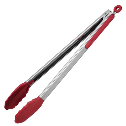 U-Taste Kitchen Tong for Cooking, 600ºF Heat-Resistant Silicone, 16in/Red - color: Red, size: 16 inch