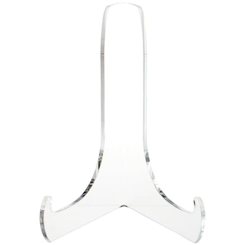 Plymor Clear Acrylic 60-Degree Angle Easel With Shallow Support Ledges, 7.5" H x 5.75" W x 4.75" D - size: 7.5" x 5.75" x 4.75"