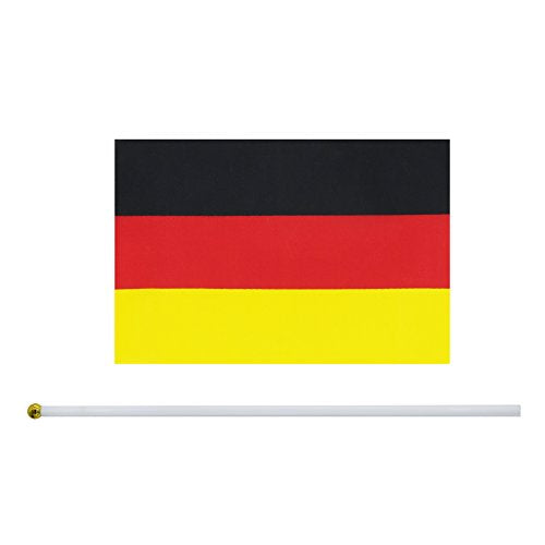 25 Pack Hand Held Small Mini Germany German Stick Flag Round Top National Country Flags,Party Decorations Supplies For Parades,World Cup,Festival Events,International Festival - color: Germany
