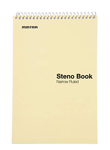 Mintra Office Steno Book - (Pastel Colors, 4 Pads/Pack, Narrow Ruled) - 6inx9in, 70 Sheets, Notebook for writing notes in school, university, college, work, office - color: Pastel Colors 4pk, size: Narrow Ruled