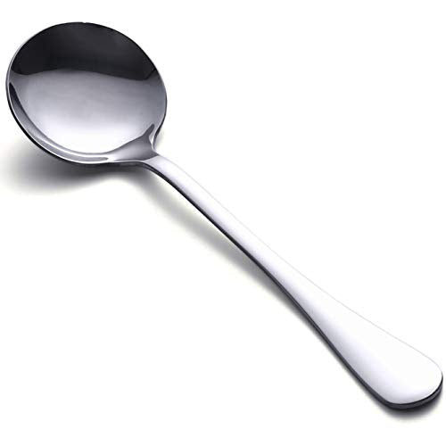 Soup Spoons, 50pcs Stainless Steel Spoons Heavy-Weight Round Spoon Flatware - size: 50 pcs