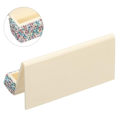 PATIKIL Business Card Holder for Desk, Rhinestone Business Card Holders Crystal Card Stand Organizer Cards Display for Office Exhibition, Blue/Pink - color: Blue/Pink