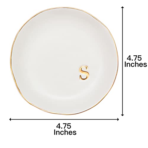 COLLECTIVE HOME Ceramic Jewelry Tray, Trinket Dish, Gifts for Women (S) - color: S